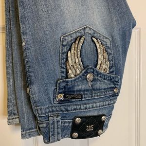Miss Me Skinny Jeans w Angel Wings & Rhinestones